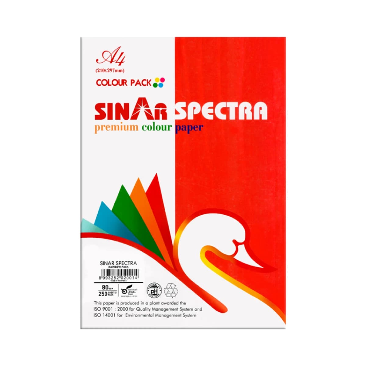 Sinar Spectra A4 Rainbow Colour Paper 80gsm (250 Sheets)